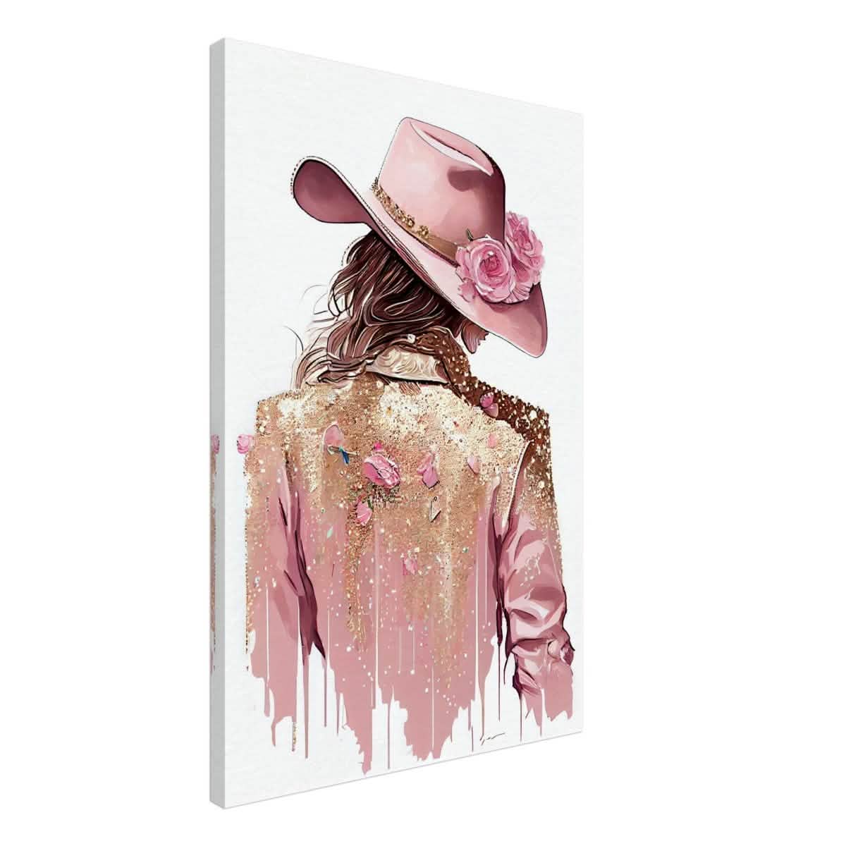 Rosé Reverie: The Western Muse | Modern contemporary wall art print - 50x75 cm / 20x30″ - Canvas -