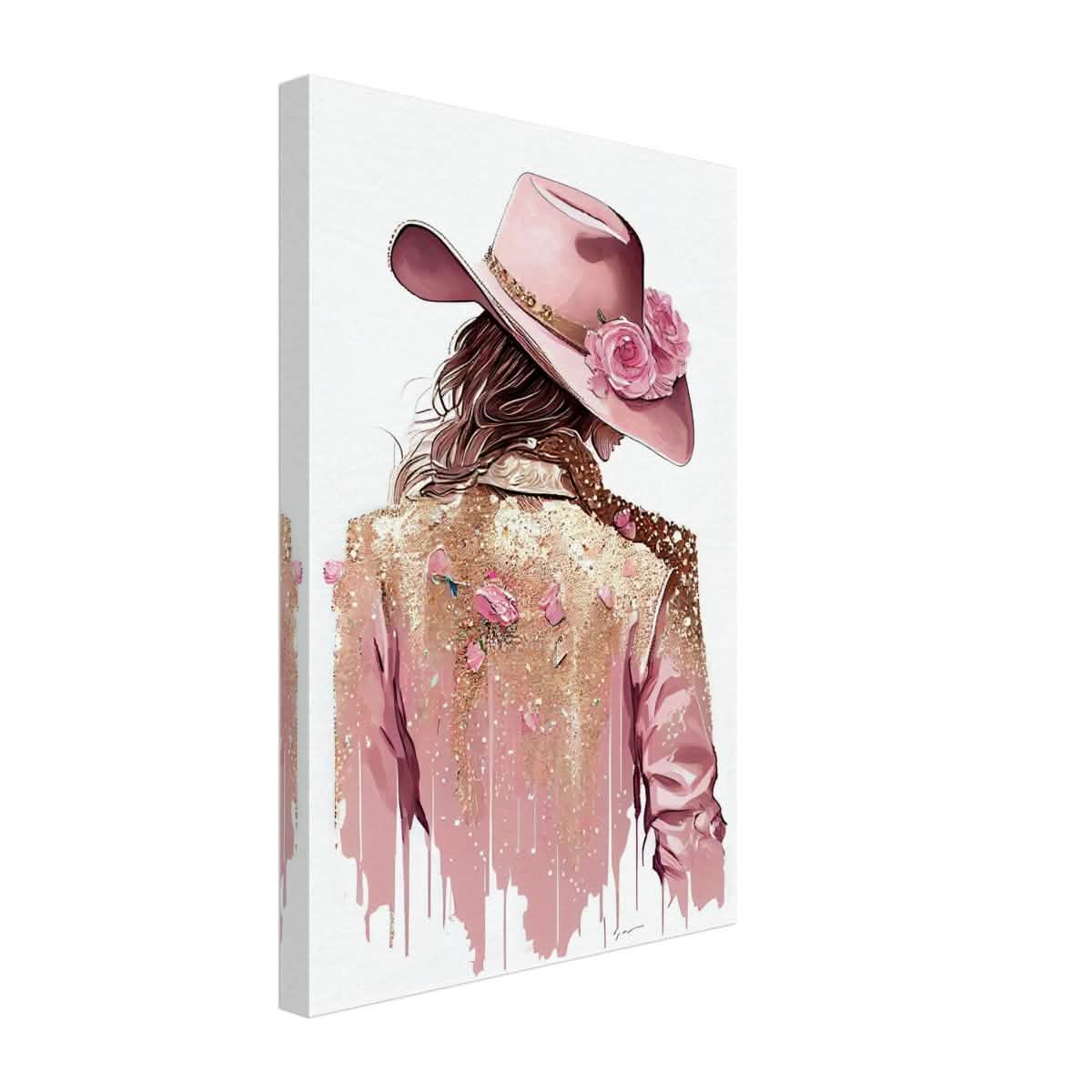 Rosé Reverie: The Western Muse | Modern contemporary wall art print - 30x45 cm / 12x18″ - Canvas -