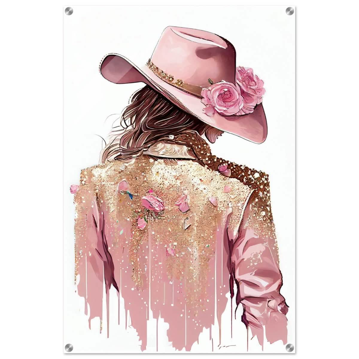 Rosé Reverie: The Western Muse | Modern contemporary wall art print - 60x90 cm / 24x36″ - Acrylic Print -