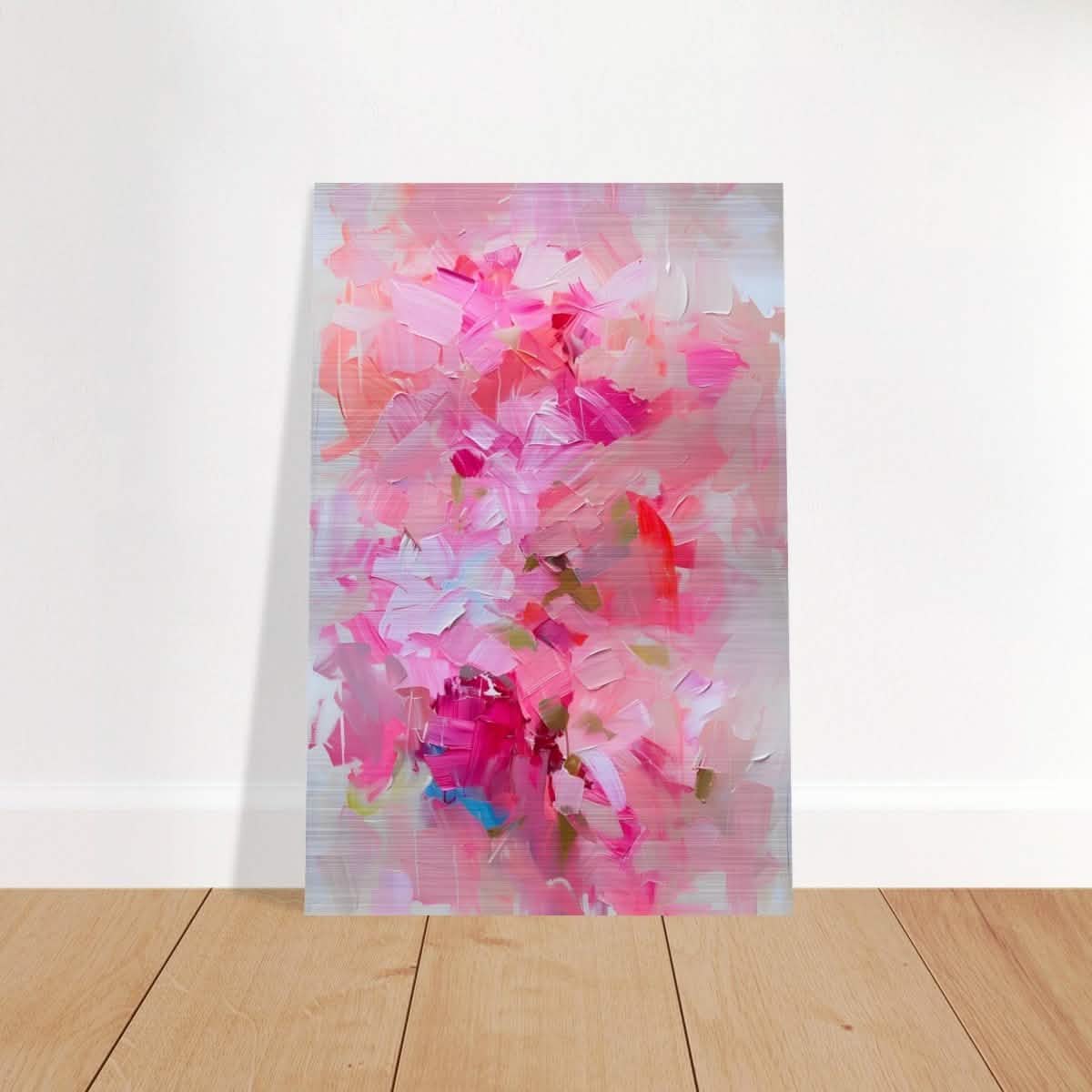 Rosy Reverie | Abstract Floral Expressionism | Abstract wall art rpint - Brushed Aluminum Print - 30x45 cm / 12x18″ -
