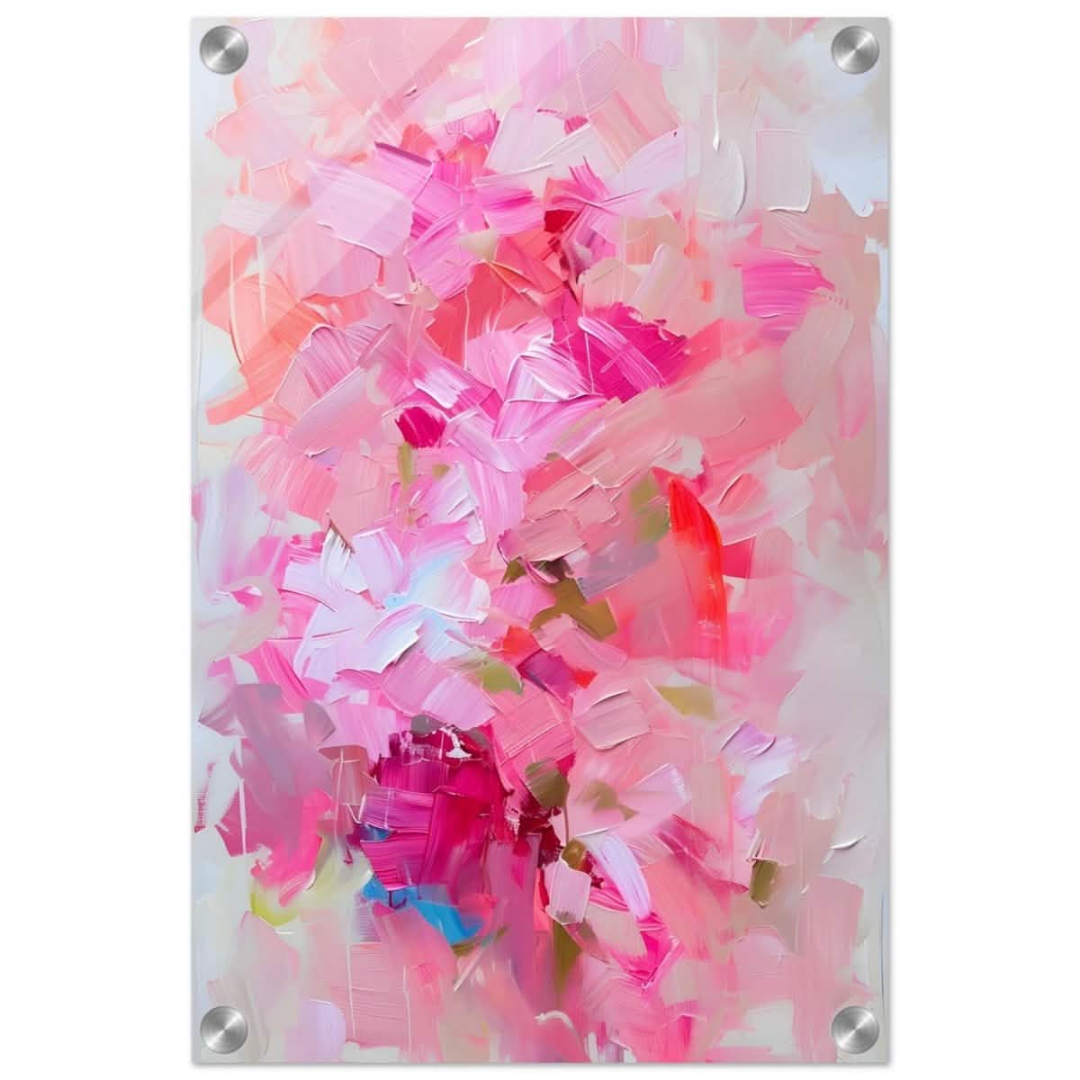 Rosy Reverie | Abstract Floral Expressionism | Abstract wall art rpint - Acrylic Print - 30x45 cm / 12x18″ -