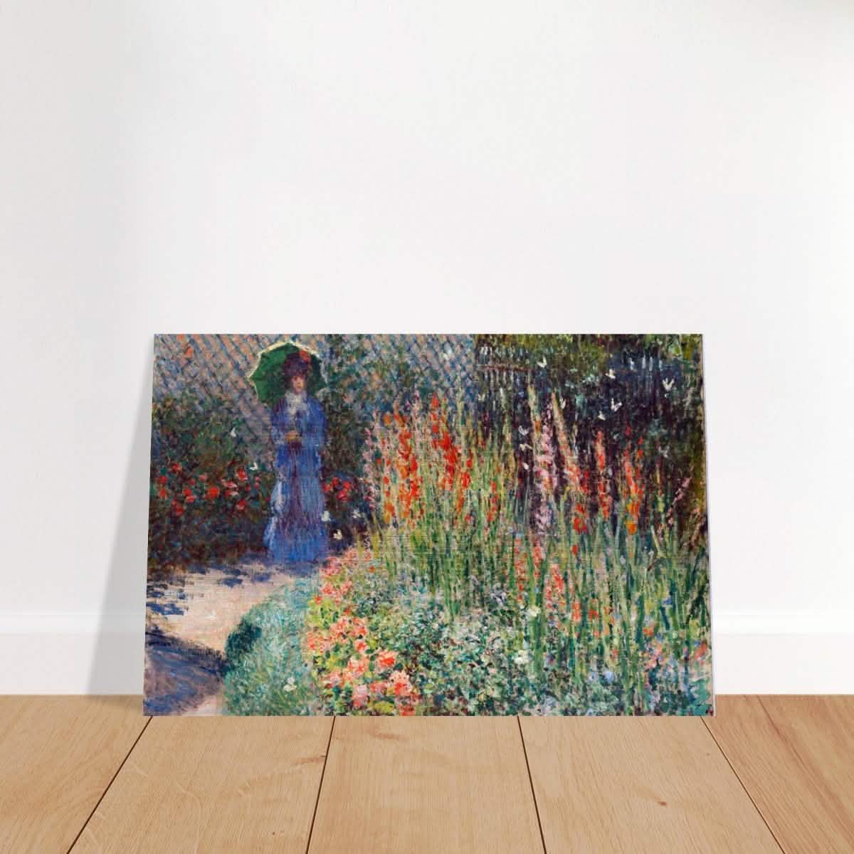 Rounded Flower Bed (Corbeille de fleurs) by Claude Monet - Brushed Aluminum Print - 40x60 cm / 16x24″ -