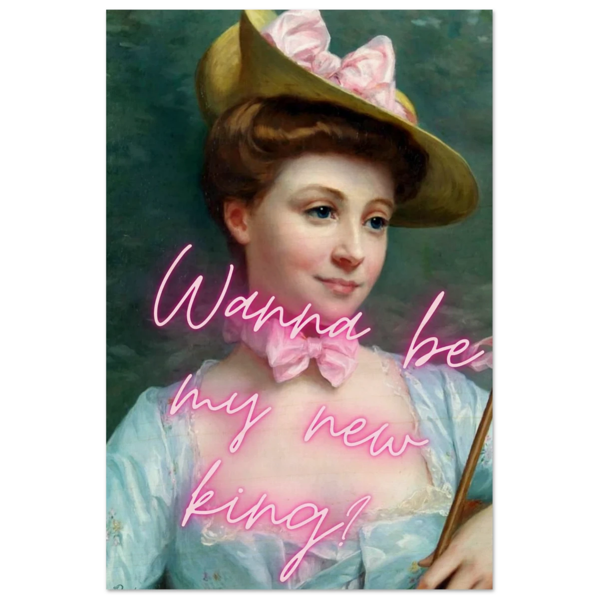 "Royal Flirt" – Neon Pop Romance | Wall Art Print - Wood Prints - 40x60 cm / 16x24″ -