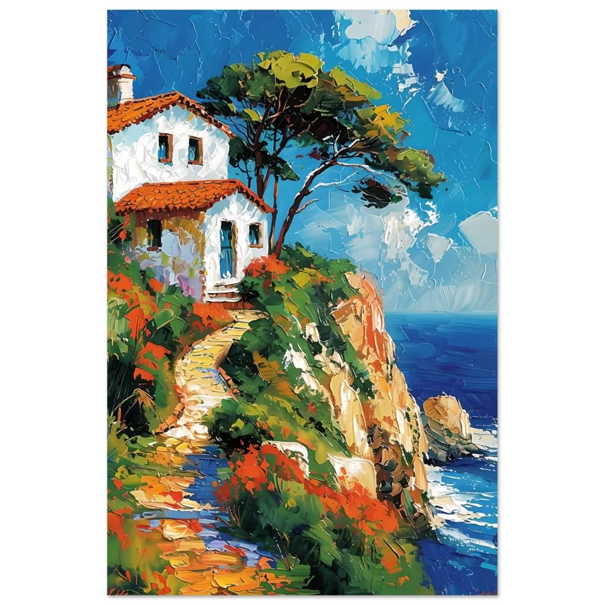 Rustic Escape by the Sea | Modern Expressionist Nature wall art print | Contemporary Seascape Wall Art - Aluminum Print - 30x45 cm / 12x18″ -