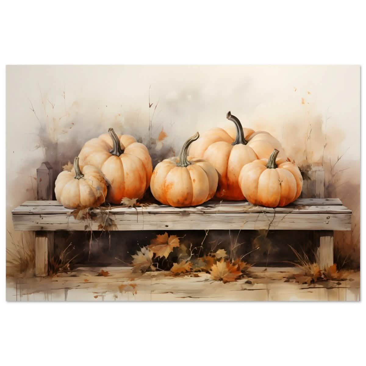 Rustic Pumpkin Still Life | Nature Art wall art print - Aluminum Print - 40x60 cm / 16x24″ -