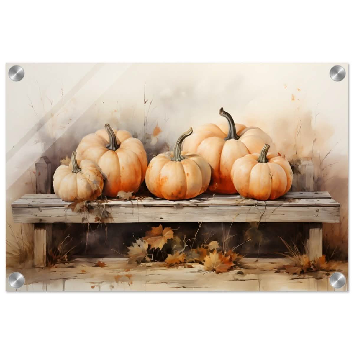 Rustic Pumpkin Still Life | Nature Art wall art print - Acrylic Print - 30x45 cm / 12x18″ -