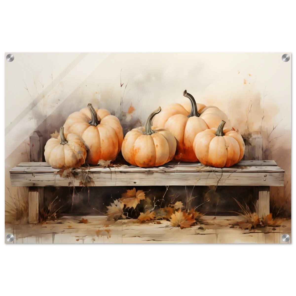 Rustic Pumpkin Still Life | Nature Art wall art print - Acrylic Print - 50x75 cm / 20x30″ -