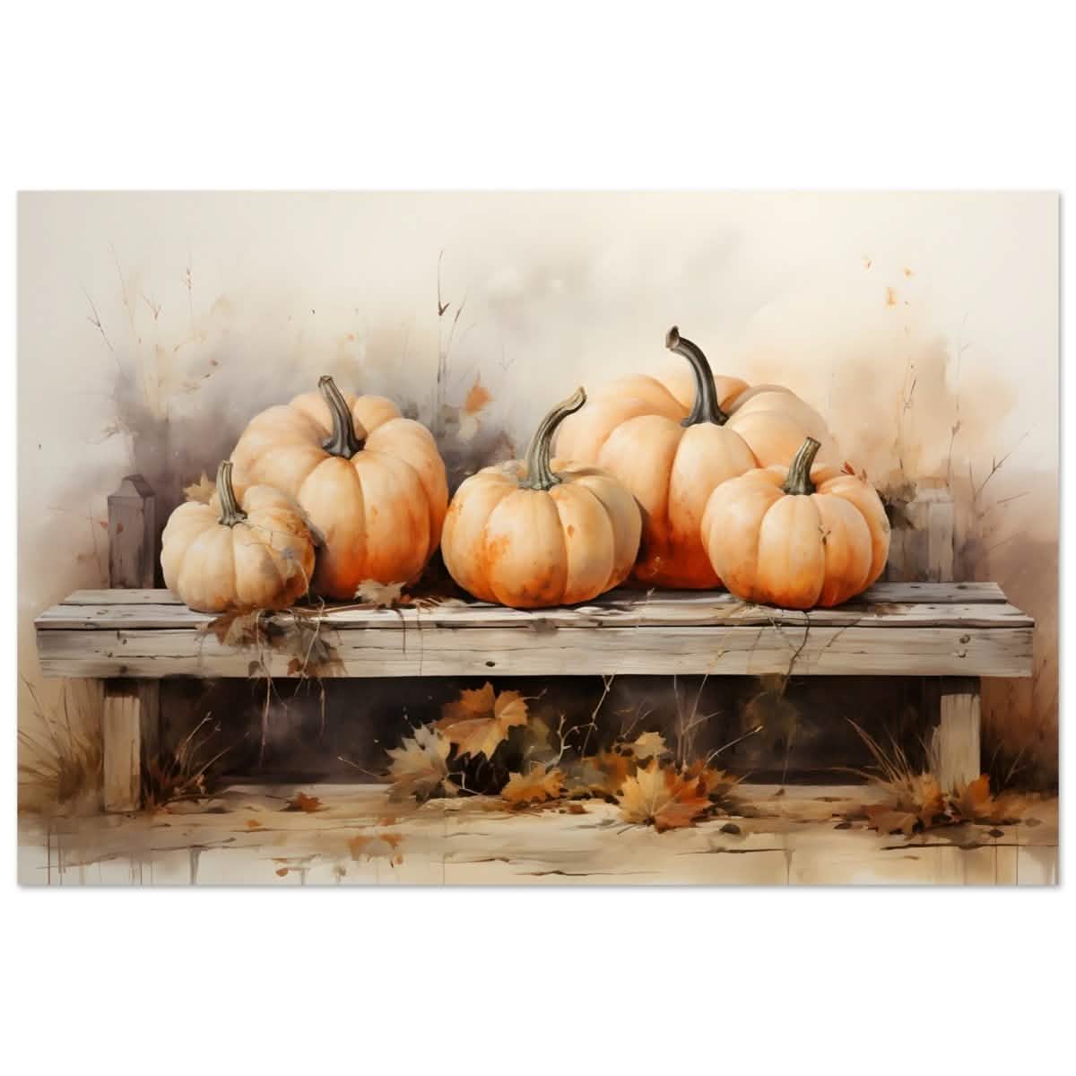 Rustic Pumpkin Still Life | Nature Art wall art print - Aluminum Print - 60x90 cm / 24x36″ -