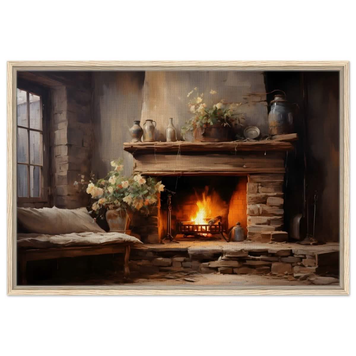 Rustic Retreat | Nature & City Art wall art print - Framed Canvas - 60x90 cm / 24x36″ - Wood frame