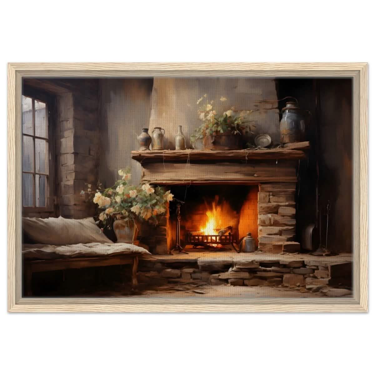 Rustic Retreat | Nature & City Art wall art print - Framed Canvas - 40x60 cm / 16x24″ - Wood frame