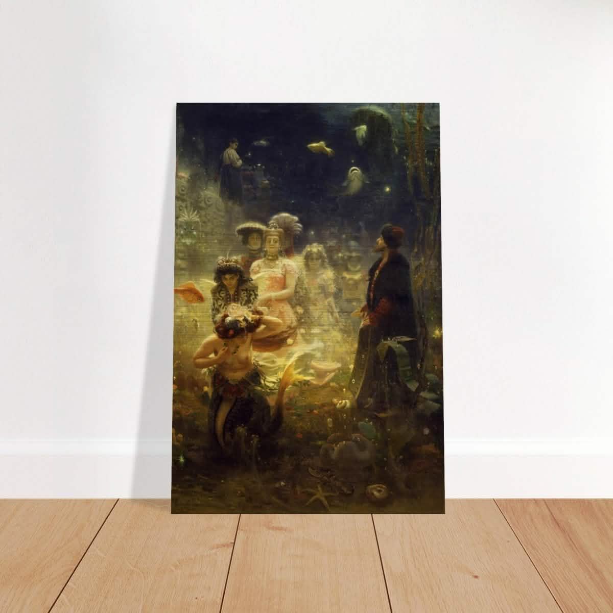 Sadko in the Underwater Kingdom 1875 by Ilya Repin | Vintage wall art print - Brushed Aluminum Print - 30x45 cm / 12x18″ -