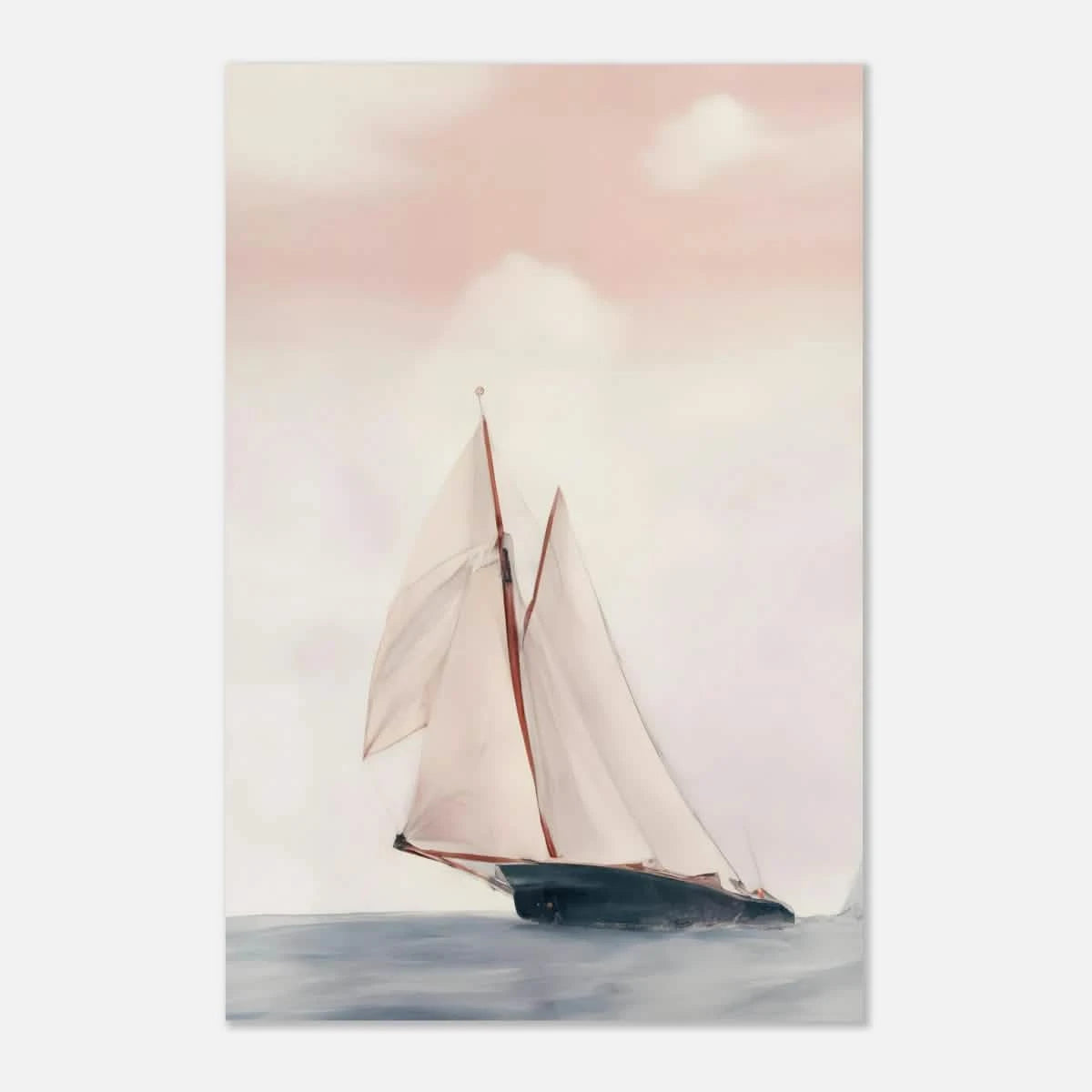 Sailboat at Sea – Nautical Seascape Wall Art Print - Aluminum Print - 60x90 cm / 24x36″ -