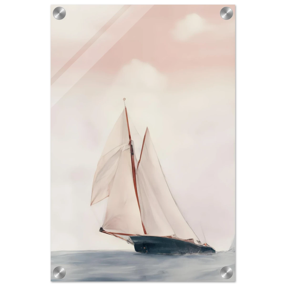 Sailboat at Sea – Nautical Seascape Wall Art Print - Acrylic Print - 30x45 cm / 12x18″ -