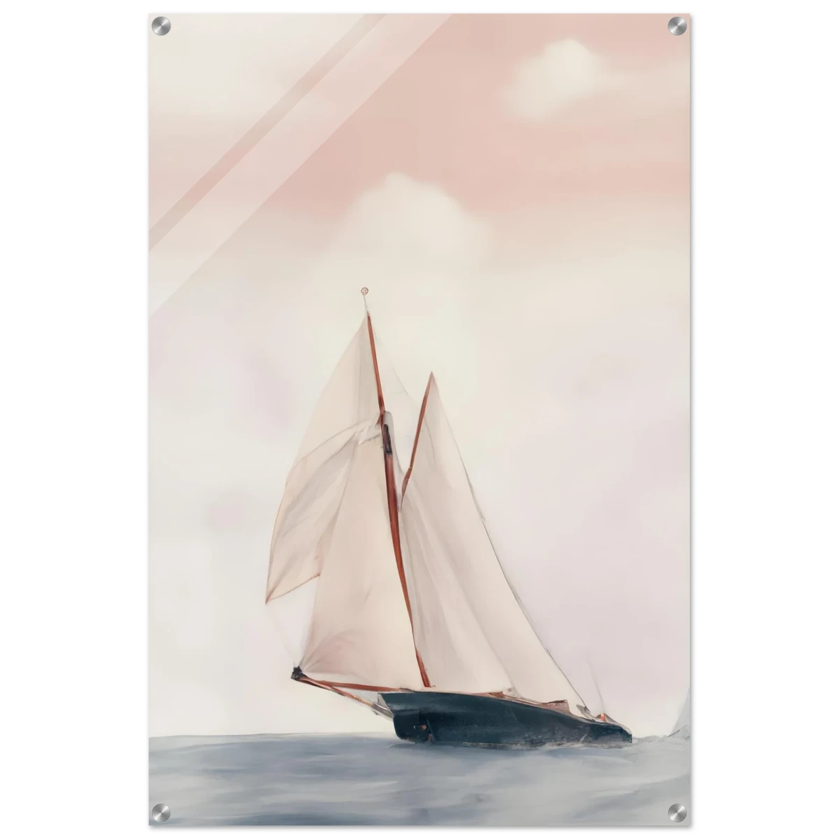 Sailboat at Sea – Nautical Seascape Wall Art Print - Acrylic Print - 60x90 cm / 24x36″ -