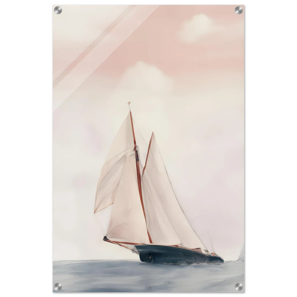 Sailboat at Sea – Nautical Seascape Wall Art Print - Acrylic Print - 50x75 cm / 20x30″ -