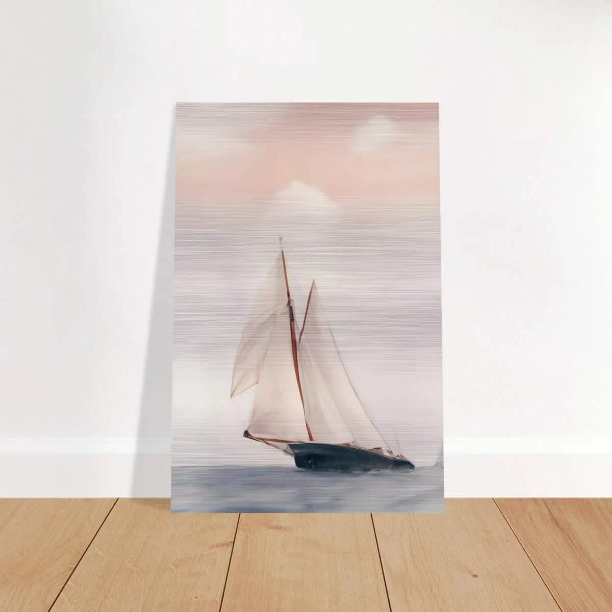 Sailboat at Sea – Nautical Seascape Wall Art Print - Brushed Aluminum Print - 50x75 cm / 20x30″ -