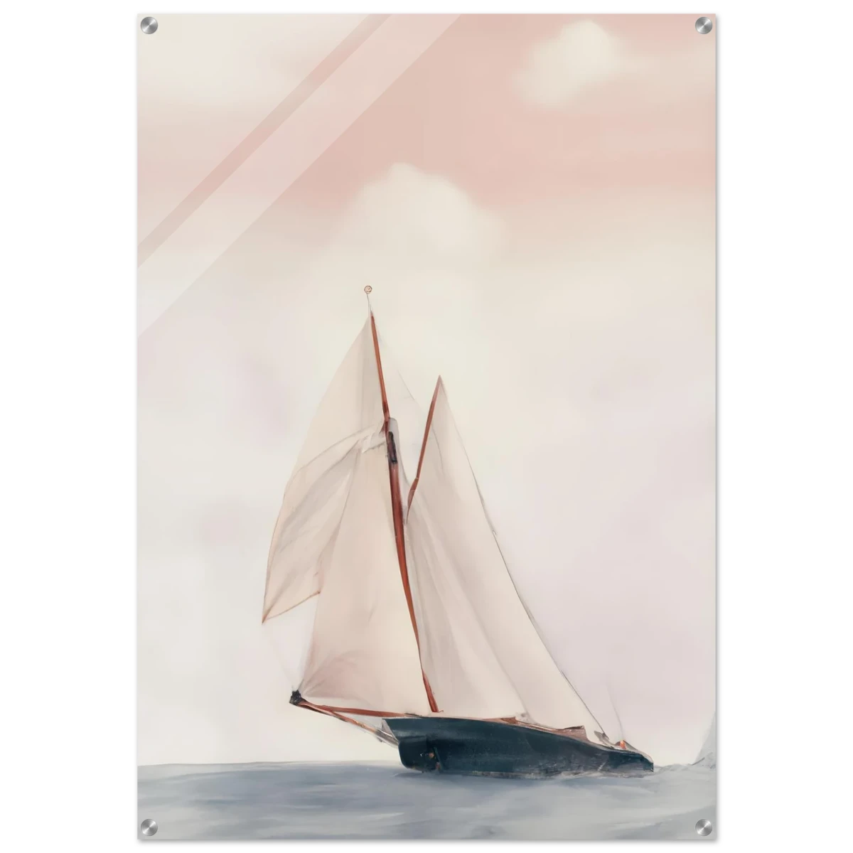 Sailboat at Sea – Nautical Seascape Wall Art Print - Acrylic Print - 70x100 cm / 28x40″ -