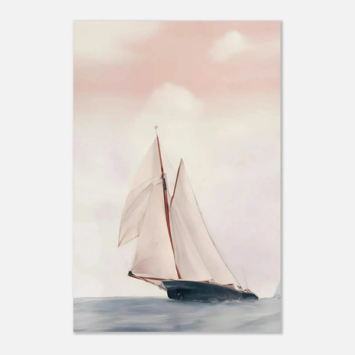 Sailboat at Sea – Nautical Seascape Wall Art Print - Aluminum Print - 20x30 cm / 8x12″ -
