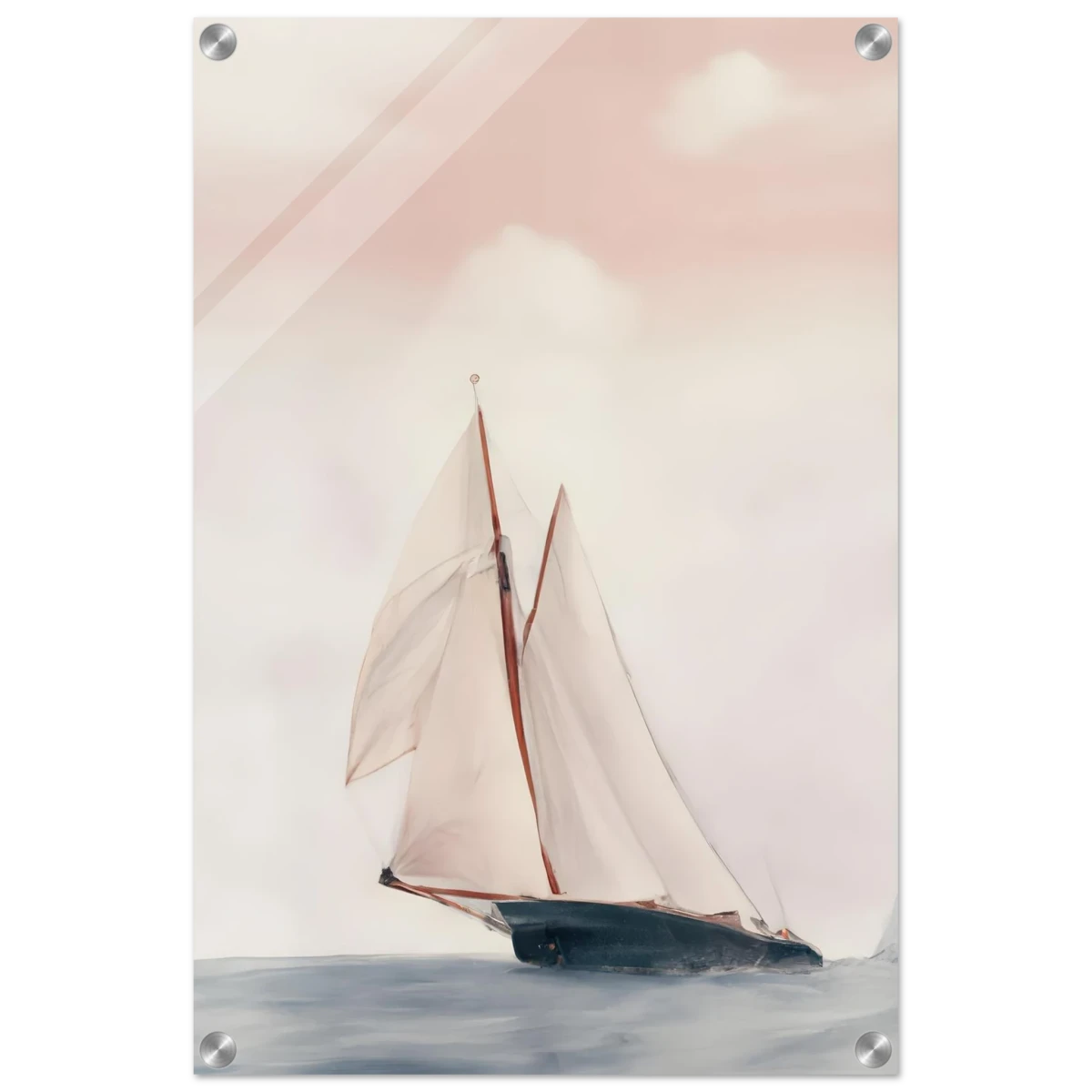 Sailboat at Sea – Nautical Seascape Wall Art Print - Acrylic Print - 40x60 cm / 16x24″ -