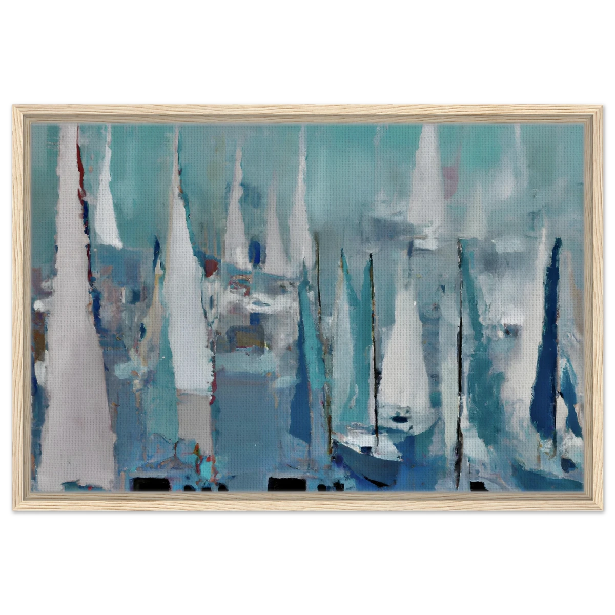 "Sailing Dreams" – An Abstract Nautical Masterpiece | Wall art print - Framed Canvas - 50x75 cm / 20x30″ - Wood frame