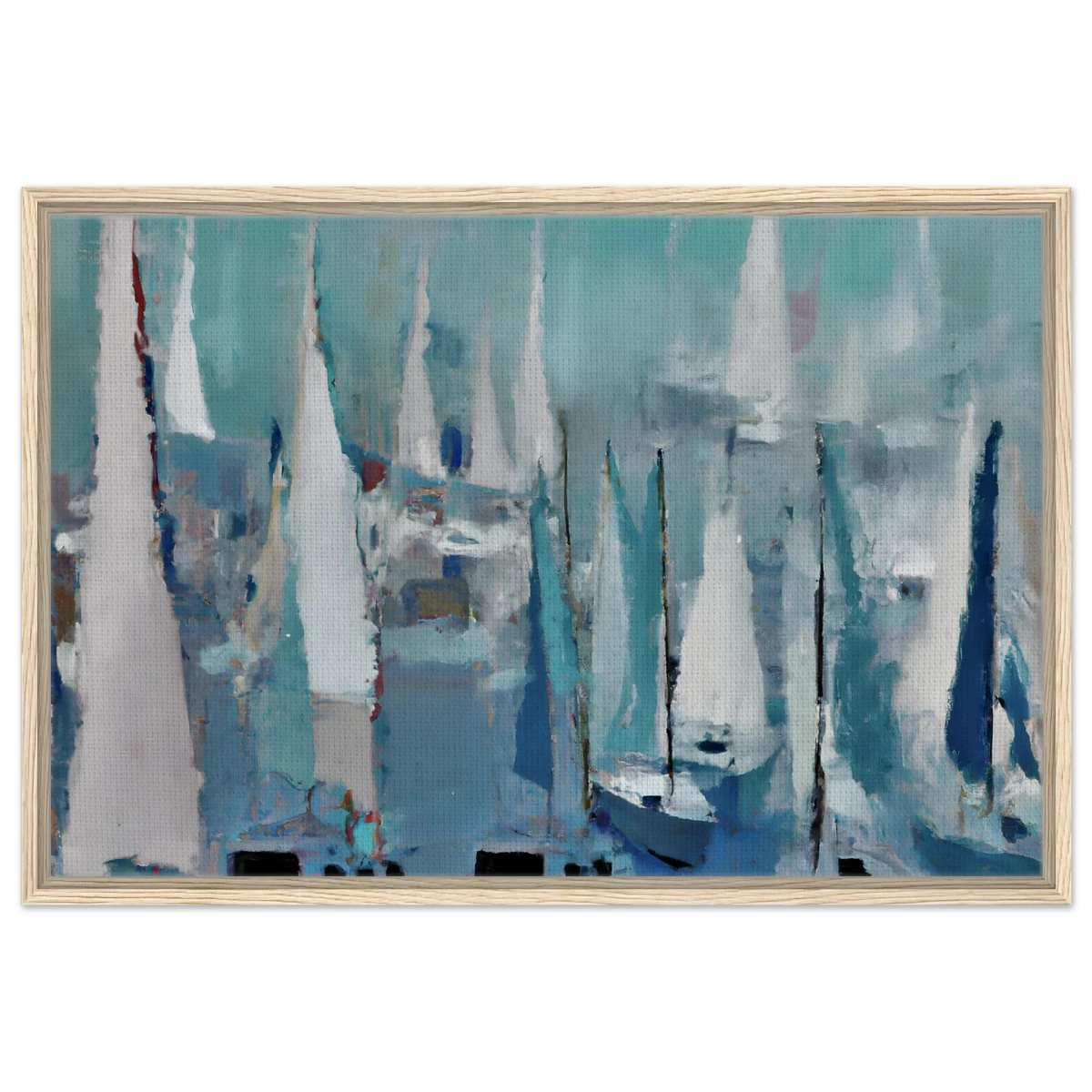 "Sailing Dreams" – An Abstract Nautical Masterpiece | Wall art print - Framed Canvas - 60x90 cm / 24x36″ - Wood frame
