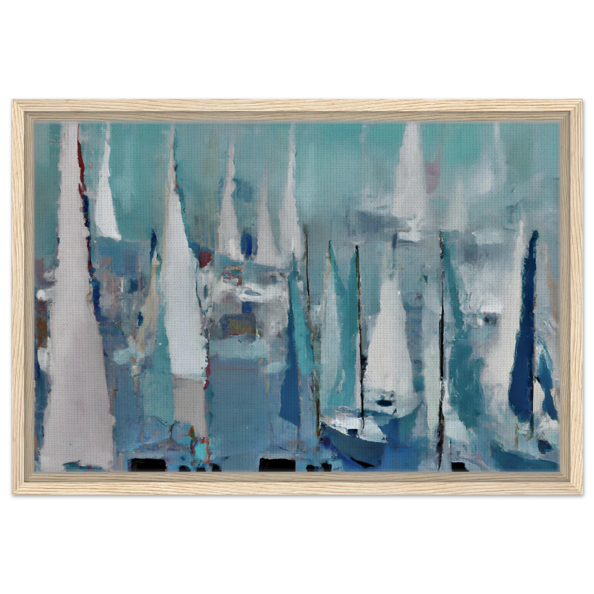 "Sailing Dreams" – An Abstract Nautical Masterpiece | Wall art print - Framed Canvas - 40x60 cm / 16x24″ - Wood frame