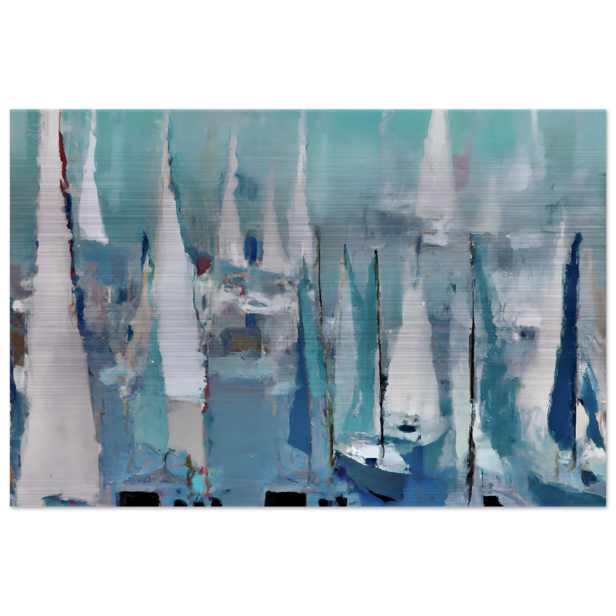 "Sailing Dreams" – An Abstract Nautical Masterpiece | Wall art print - Brushed Aluminum Print - 40x60 cm / 16x24″ -