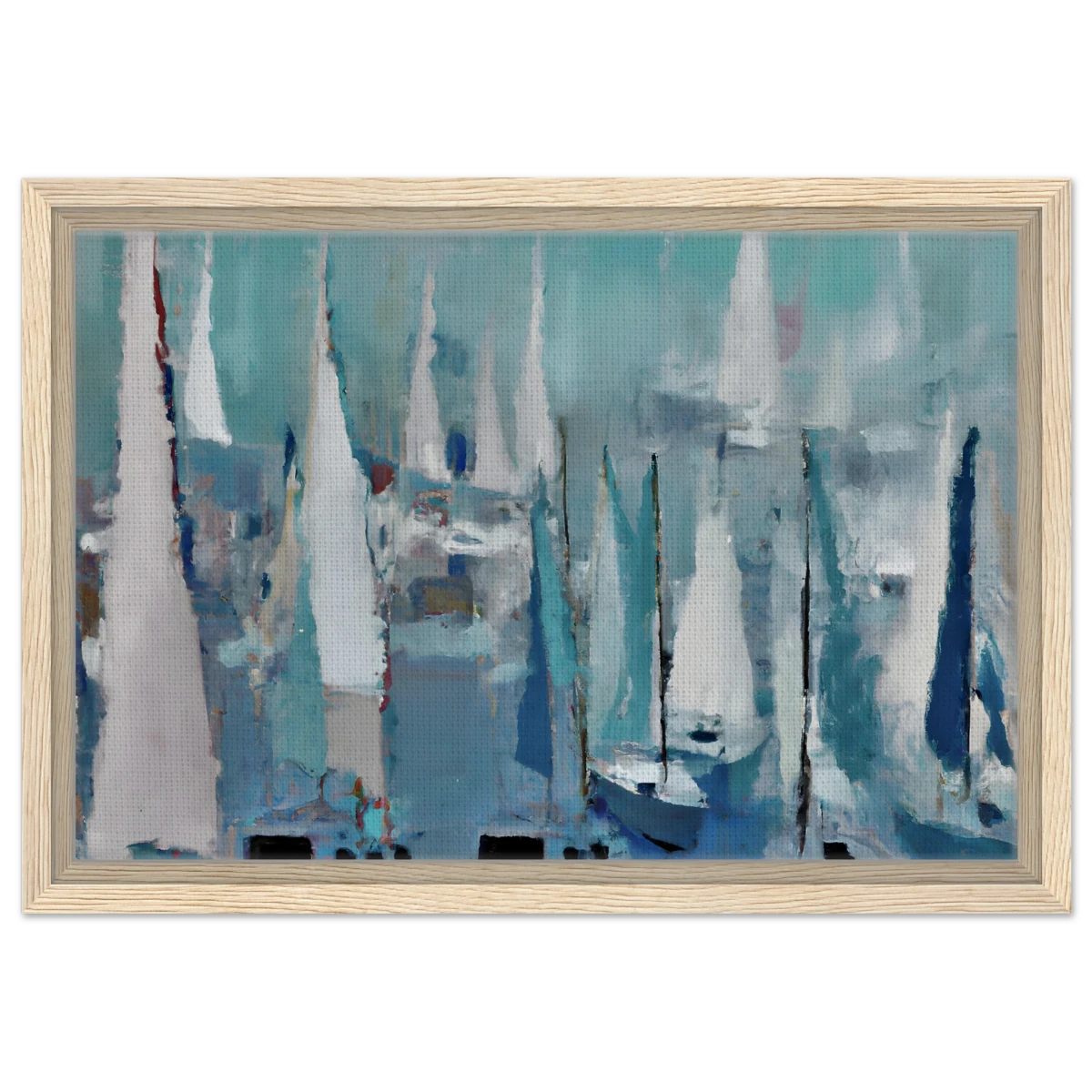 "Sailing Dreams" – An Abstract Nautical Masterpiece | Wall art print - Framed Canvas - 30x45 cm / 12x18″ - Wood frame