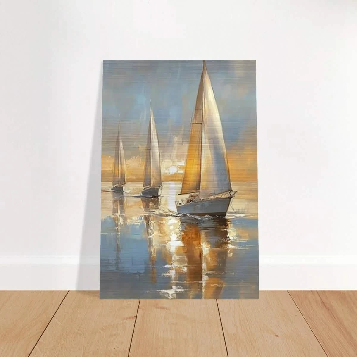 Sailing into the Horizon – A Tranquil Nautical Masterpiece | Wall art Print - Brushed Aluminum Print - 30x45 cm / 12x18″ -