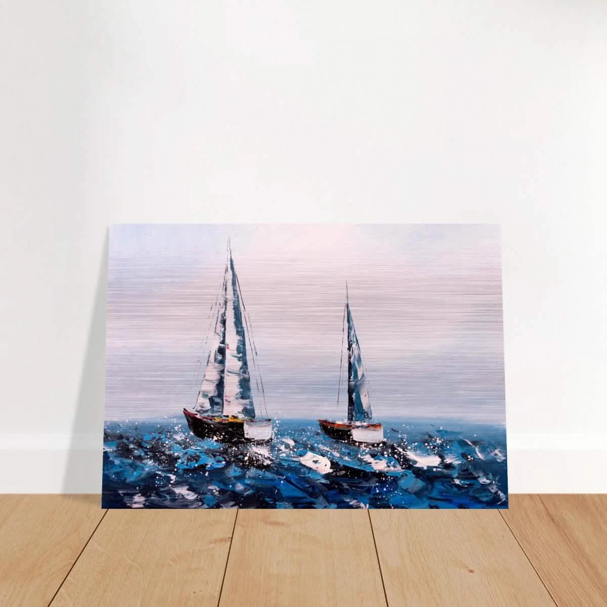 Sailing the Waves – Nautical Seascape Wall Art Print - Brushed Aluminum Print - 70x100 cm / 28x40″ -