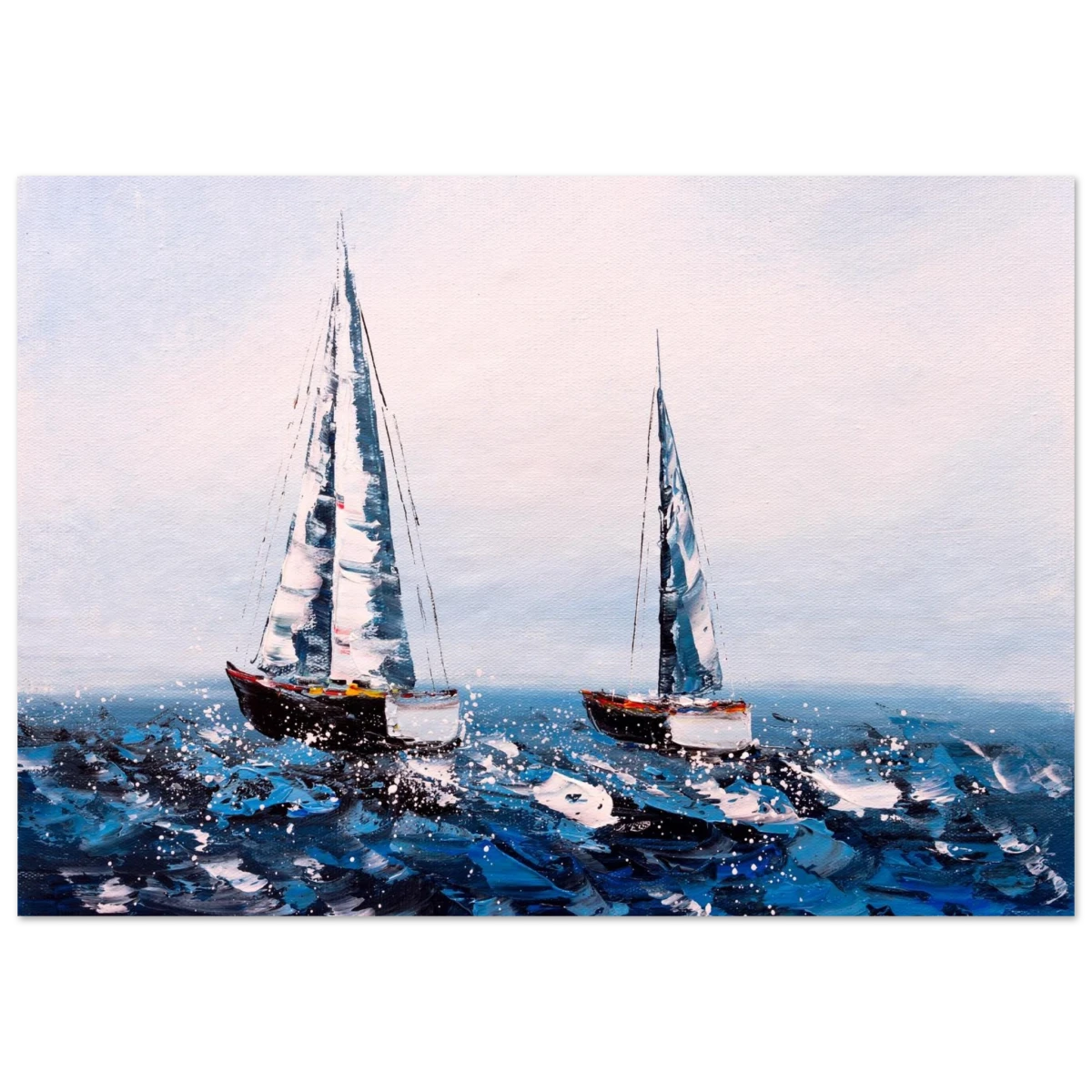 Sailing the Waves – Nautical Seascape Wall Art Print - Fine Art Poster - 70x100 cm / 28x40″ -