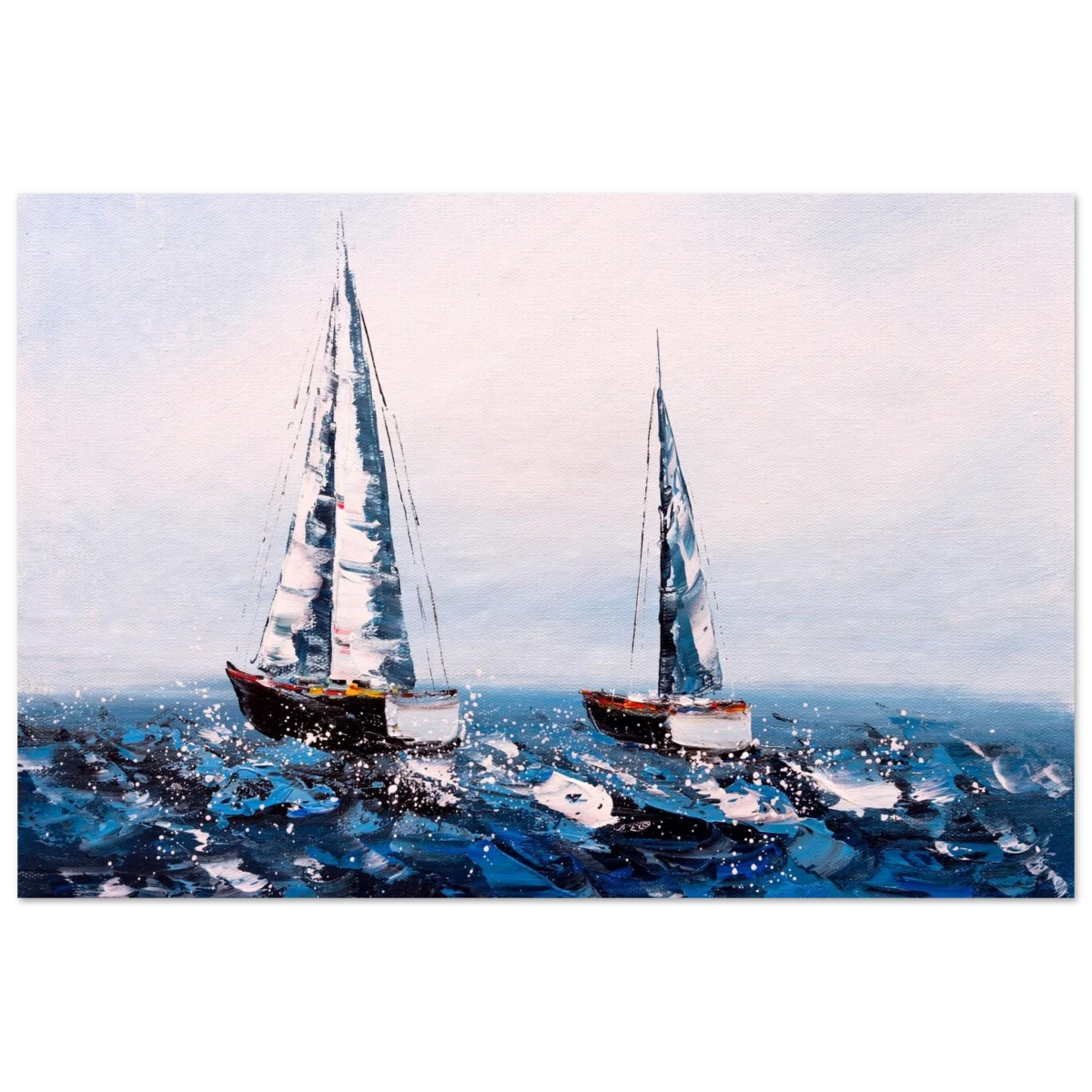 Sailing the Waves – Nautical Seascape Wall Art Print - Fine Art Poster - 60x90 cm / 24x36″ -