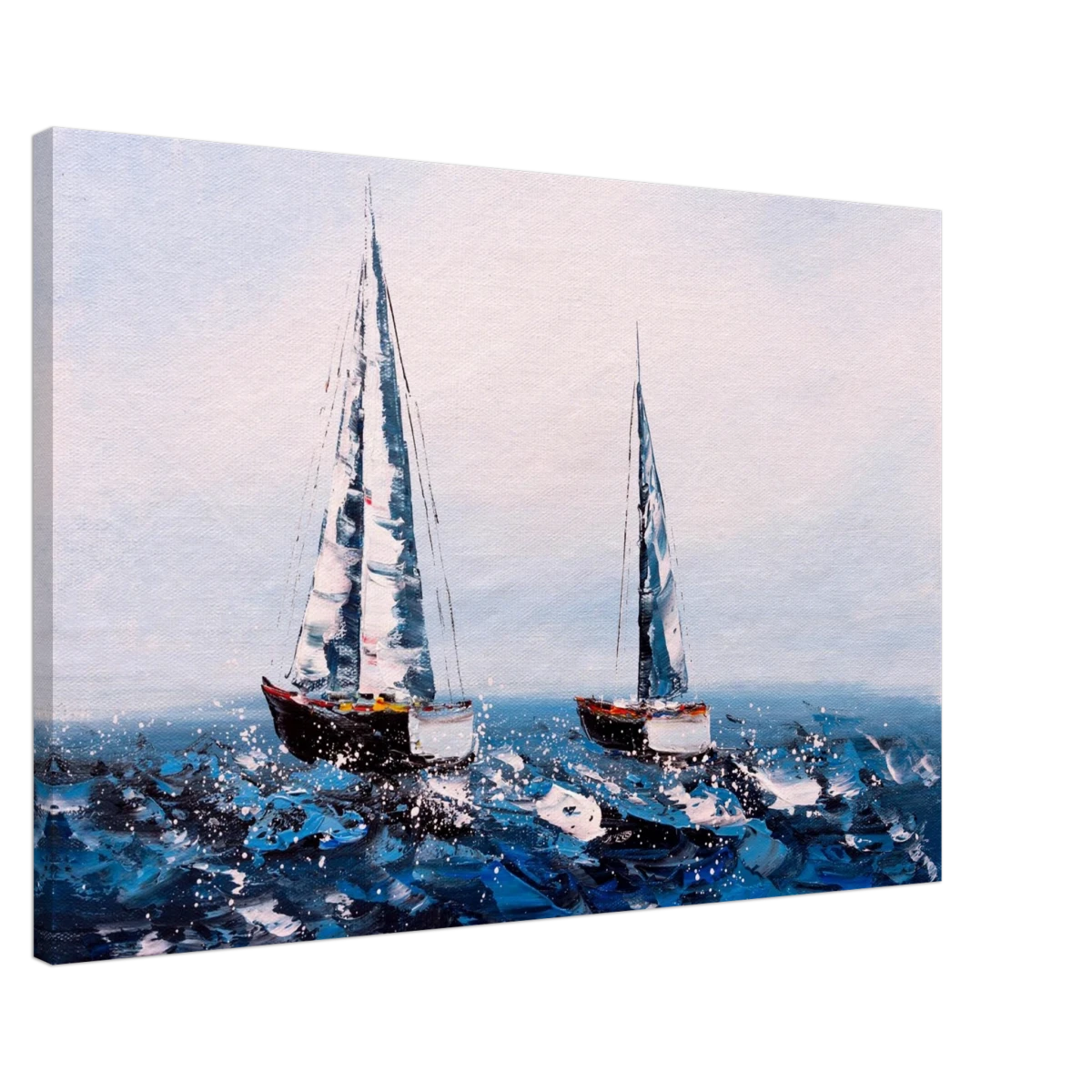 Sailing the Waves – Nautical Seascape Wall Art Print - Canvas - 60x90 cm / 24x36″ -