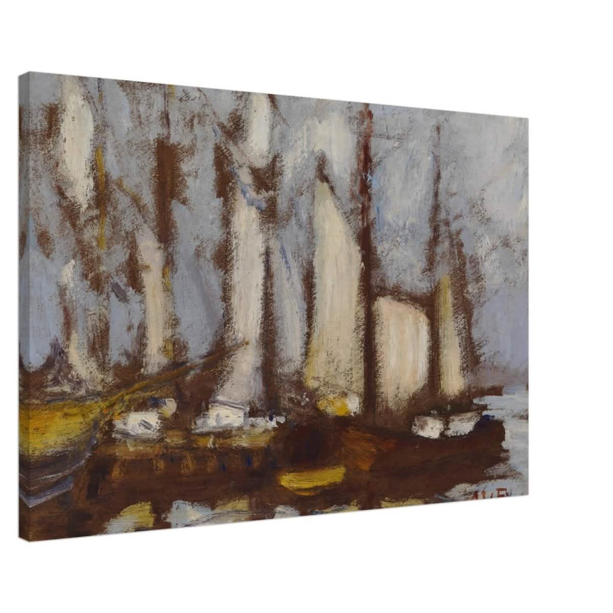 Sailing vessels, 1929, by Alfred William Finch | Vintage wall art print - Canvas - 60x90 cm / 24x36″ -