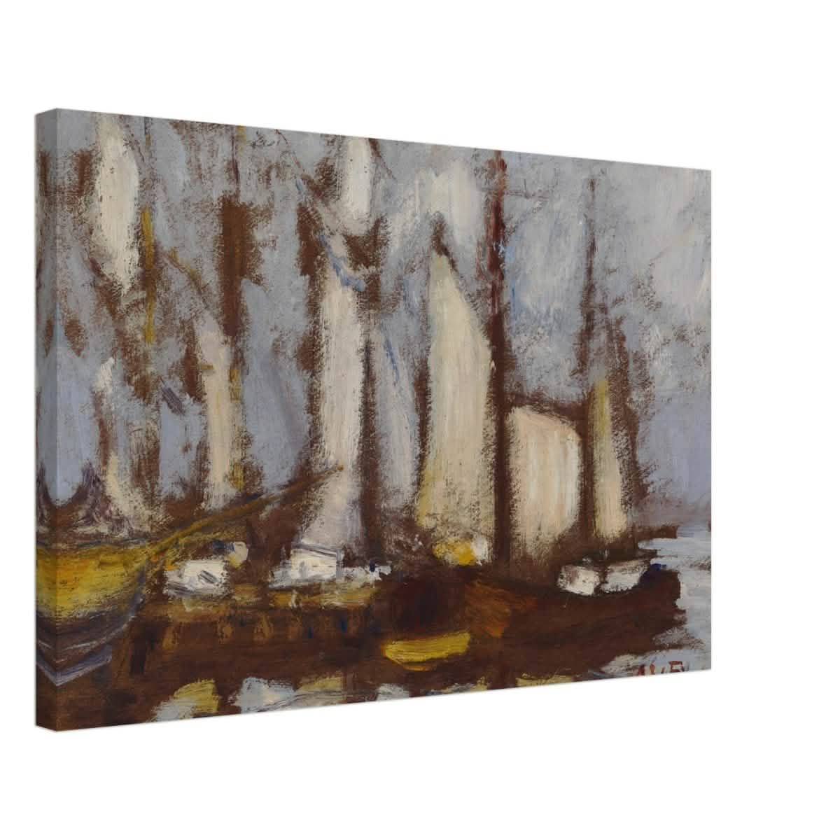 Sailing vessels, 1929, by Alfred William Finch | Vintage wall art print - Canvas - 40x60 cm / 16x24″ -