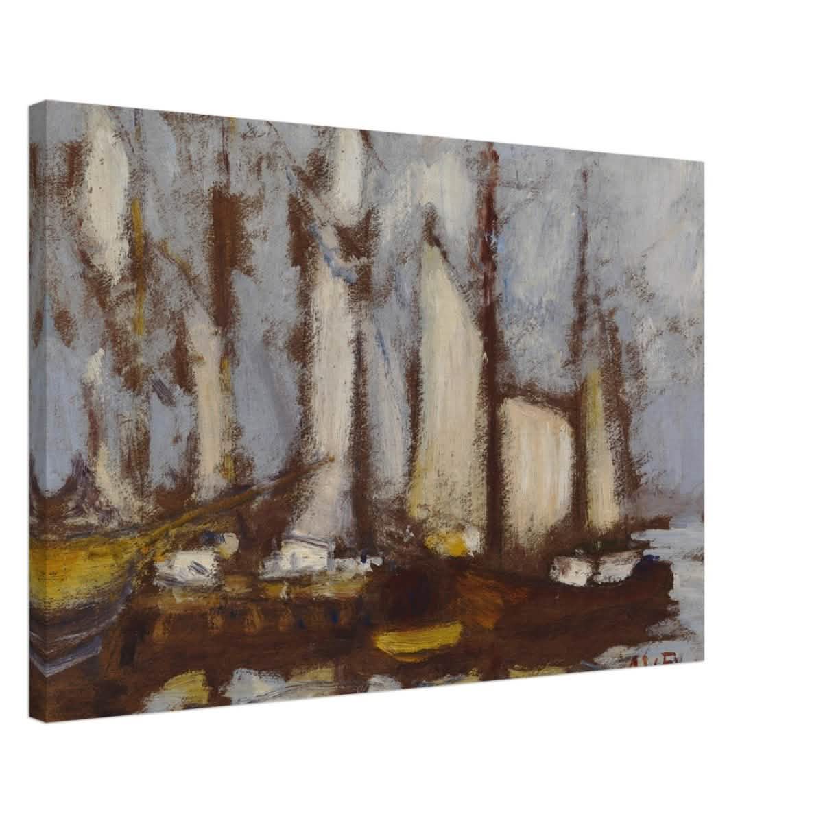 Sailing vessels, 1929, by Alfred William Finch | Vintage wall art print - Canvas - 50x75 cm / 20x30″ -