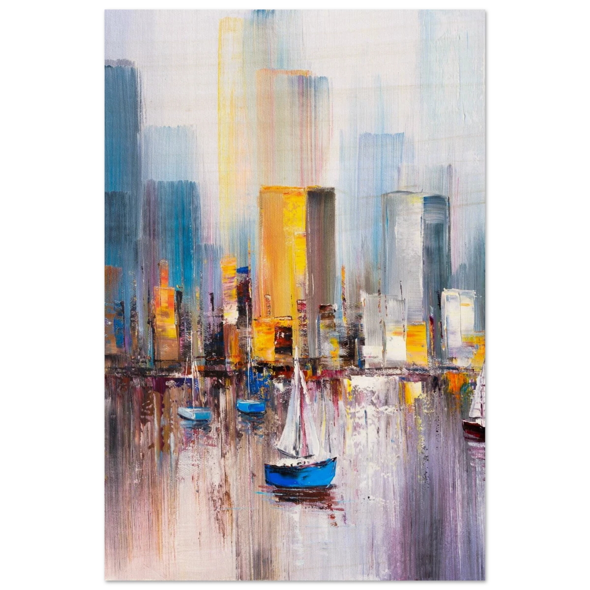 “Sails & Skylines” – Urban Reflections in Motion | Modern Wall art Print - Wood Prints - 60x90 cm / 24x36″ -