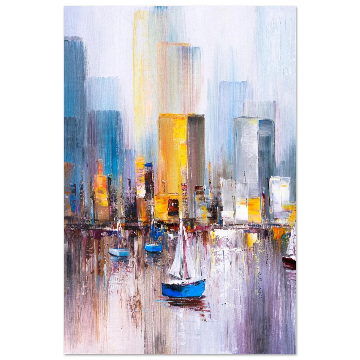 “Sails & Skylines” – Urban Reflections in Motion | Modern Wall art Print - Fine Art Poster - 60x90 cm / 24x36″ -