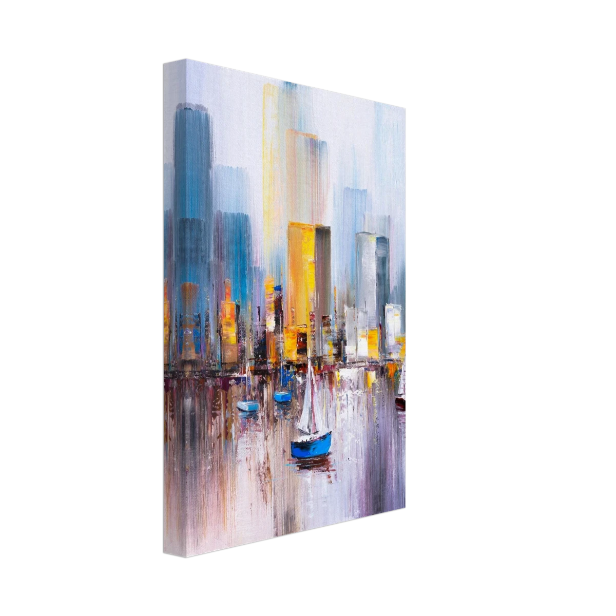 “Sails & Skylines” – Urban Reflections in Motion | Modern Wall art Print - Canvas - 20x30 cm / 8x12″ -