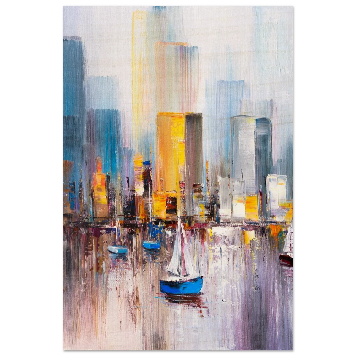 “Sails & Skylines” – Urban Reflections in Motion | Modern Wall art Print - Wood Prints - 20x30 cm / 8x12″ -