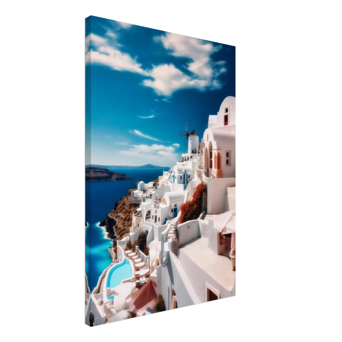“Santorini Serenity” – Dreamy Greek Island Wall Art Print - Canvas - 50x75 cm / 20x30″ -