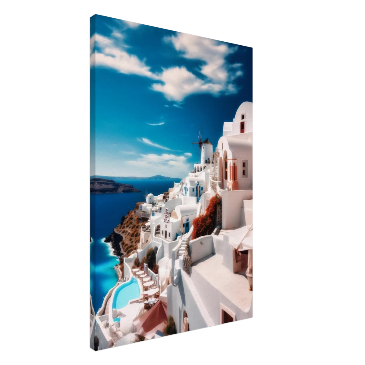 “Santorini Serenity” – Dreamy Greek Island Wall Art Print - Canvas - 60x90 cm / 24x36″ -