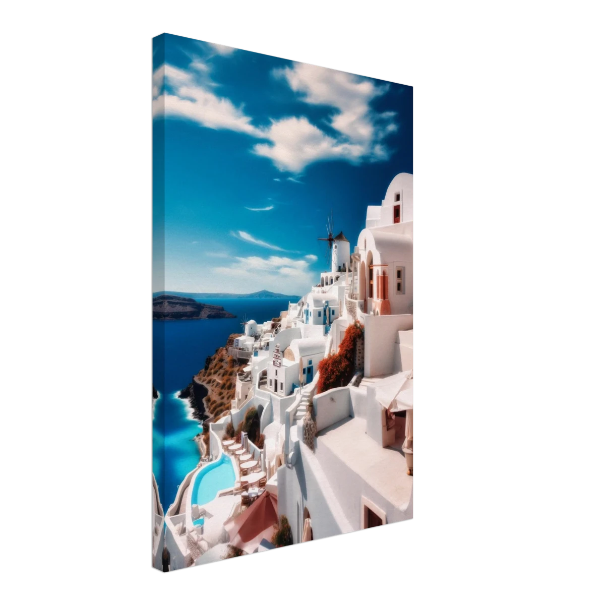 “Santorini Serenity” – Dreamy Greek Island Wall Art Print - Canvas - 40x60 cm / 16x24″ -