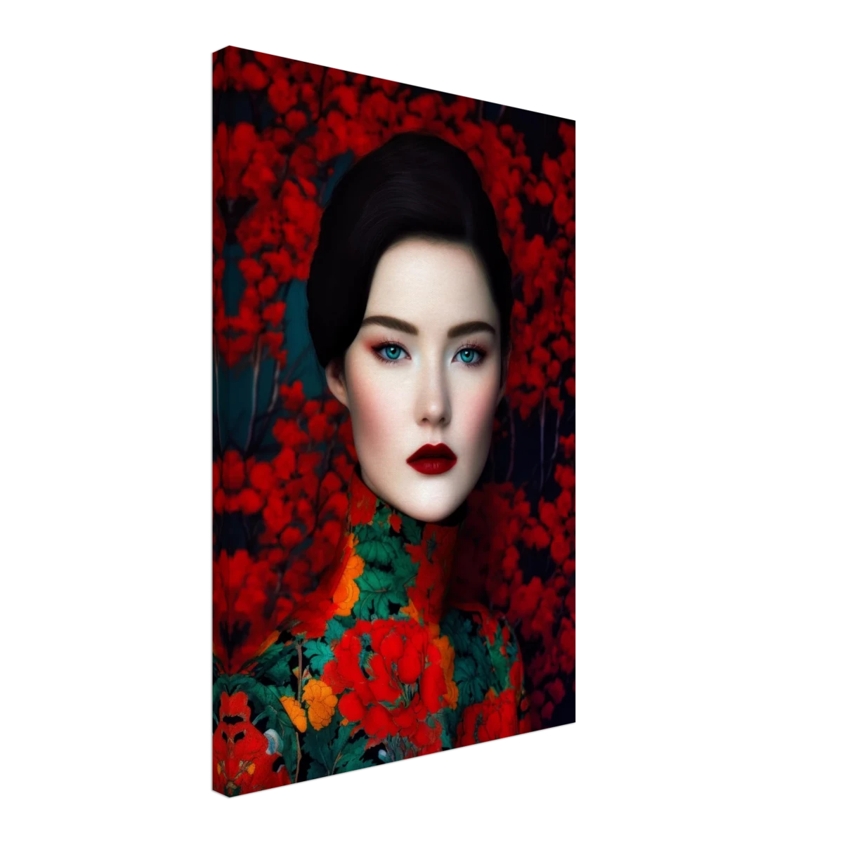"Scarlet Gaze" – Bold Contemporary Fashion Portrait | Wall Art Print | 3 Design Options - Design Option 3 - 40x60 cm / 16x24″ -