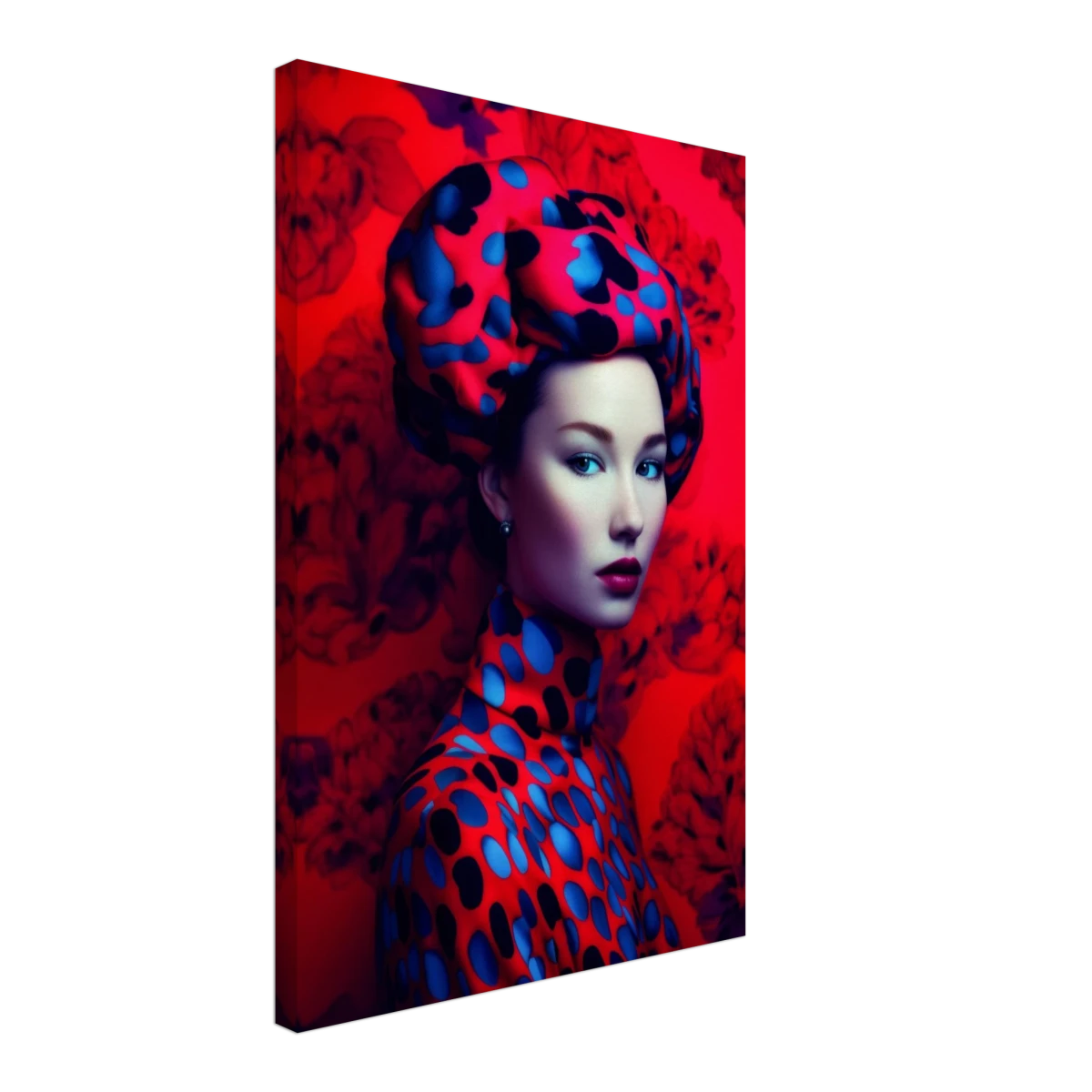 "Scarlet Gaze" – Bold Contemporary Fashion Portrait | Wall Art Print | 3 Design Options - Design Option 1 - 40x60 cm / 16x24″ -