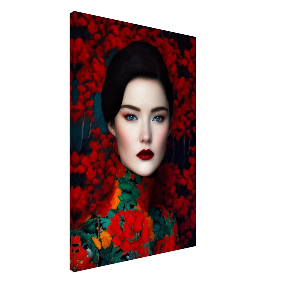 "Scarlet Gaze" – Bold Contemporary Fashion Portrait | Wall Art Print | 3 Design Options - Design Option 3 - 60x90 cm / 24x36″ -