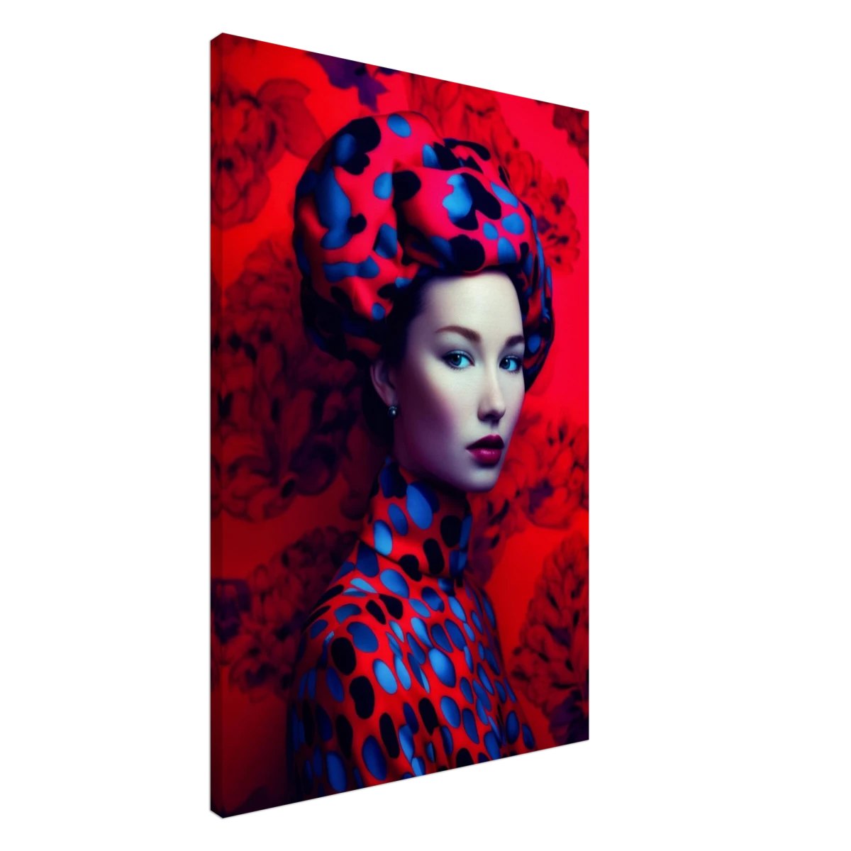 "Scarlet Gaze" – Bold Contemporary Fashion Portrait | Wall Art Print | 3 Design Options - Design Option 1 - 60x90 cm / 24x36″ -