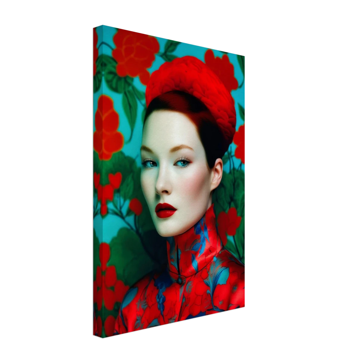 "Scarlet Gaze" – Bold Contemporary Fashion Portrait | Wall Art Print | 3 Design Options - Design Option 2 - 30x45 cm / 12x18″ -