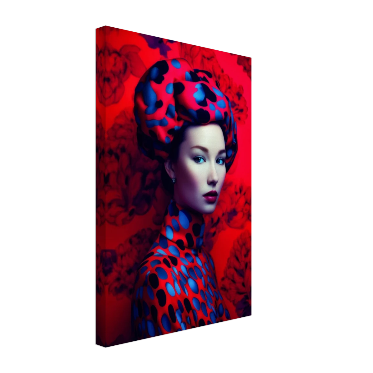 "Scarlet Gaze" – Bold Contemporary Fashion Portrait | Wall Art Print | 3 Design Options - Design Option 1 - 30x45 cm / 12x18″ -