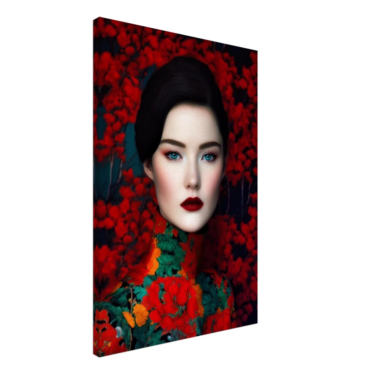 "Scarlet Gaze" – Bold Contemporary Fashion Portrait | Wall Art Print | 3 Design Options - Design Option 3 - 50x75 cm / 20x30″ -